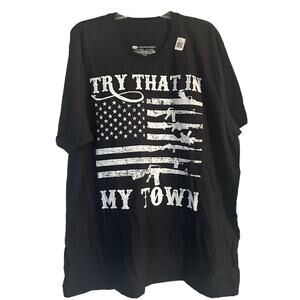 NWT Men's Black Tee Shirt Try That in My Town Short Sleeve Size 3XL